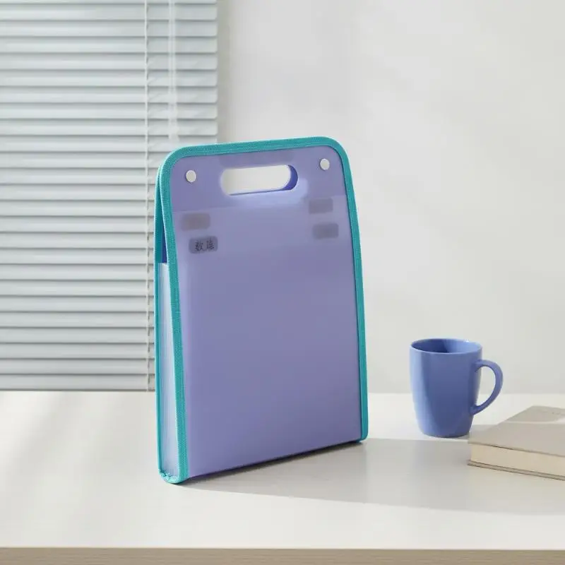Expanding File Folder 13 Pockets Large Capacity Portable Handle For School Office Document Storage