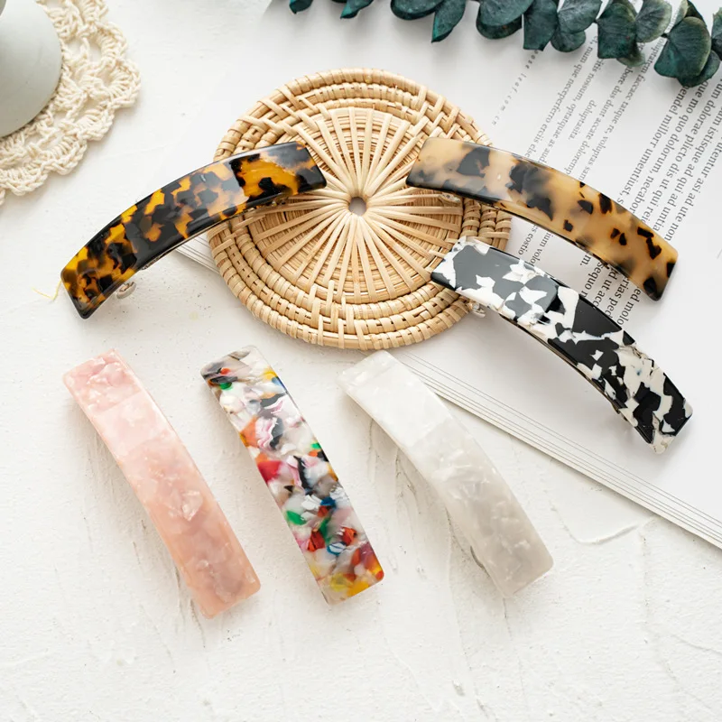 

European beautiful women's versatile disc hair new 6-color acetate plate spring clip hairpin