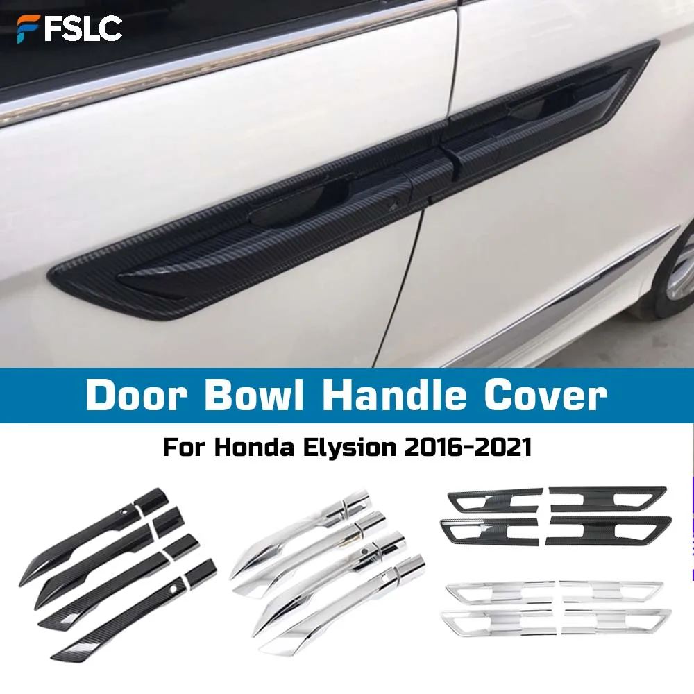 

⭐ Оригинальный ⭐ Декоративная накладка на ручку двери с двойной индукционной подсветкой для Honda Elysion 2016-2021, карбон, хром, серебро, накладка на крышку бензобака