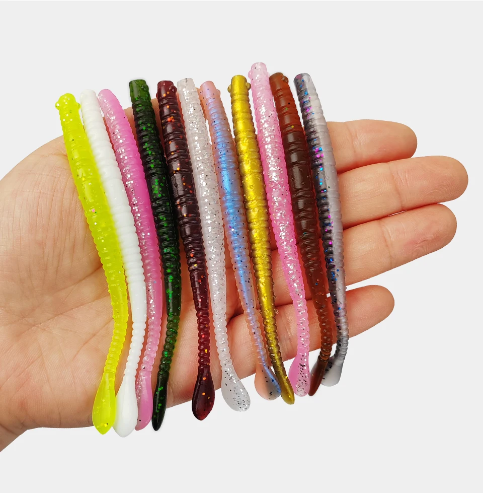 Neue 10 Stück Angelköder 10,5 cm TPE Schwimmender Slug Weicher Köder PVC Sinkender Regenwurm Künstlicher Wobbler Wurm Silikonköder Meeresgerät – Detail 2