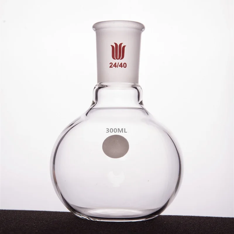 SYNTHWARE-Fiole à fond plat à col unique, joint 24/40, capacité 50ml-1000ml, verre borosilicaté