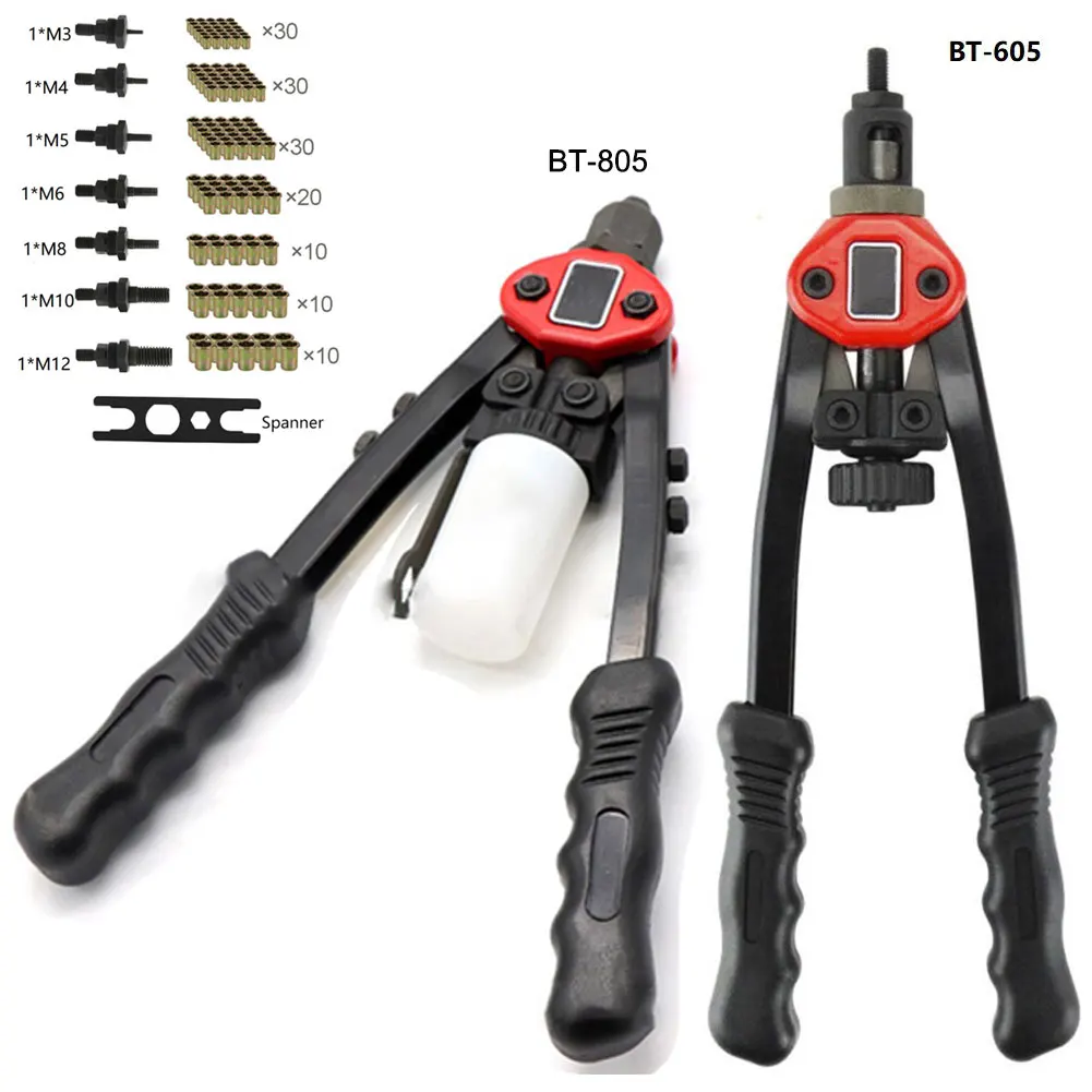 Industrial-Grade Rivet Tool, Hand Rivet  with M3-M12 Threaded Nuts, Ideal for Metal and Pipeline Engineering