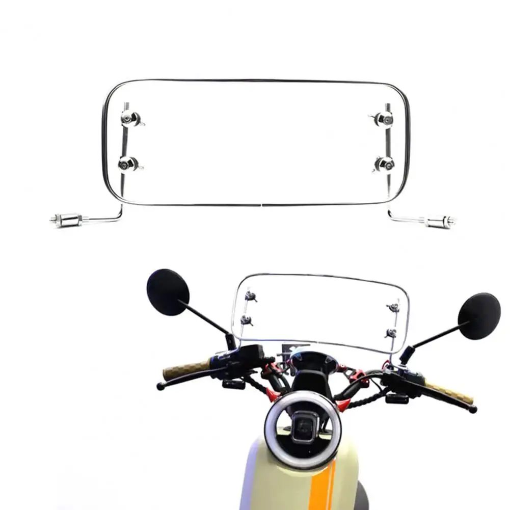 

Rust-proof Motorcycle Bracket Adjustable Motorcycle Deflector Bracket High-definition Transparent Windshield for Electric