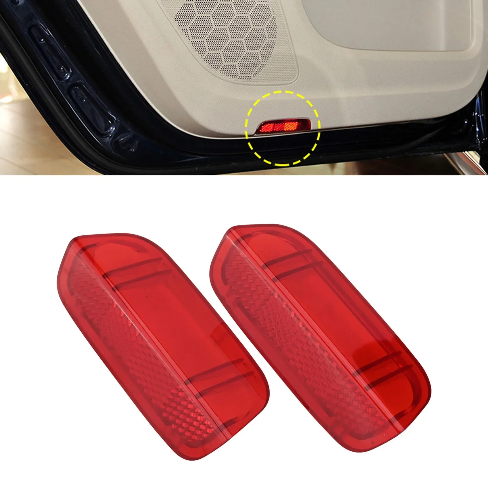Set Of 2 Replacement Interior Door Panel Light Lens Reflectors 1KD947419 For Passat B6 B7 CC And For Jetta MK5 MK6