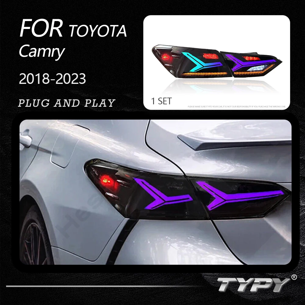 

TYPY Car RGB Tail Lights For Toyota Camry 2018-2023 RGB Car Tail Lamps Daytime Running Lights Dynamic Turn Signals