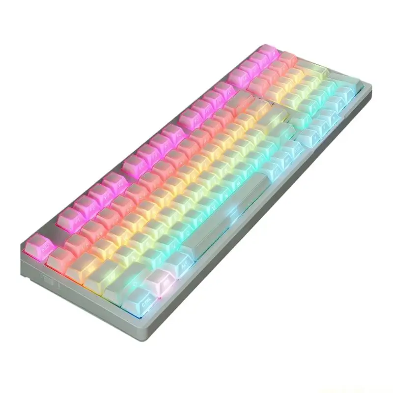 

136 клавишных колпачков двойной механической клавиатуры с боковым принтом и 12 светящимися линиями