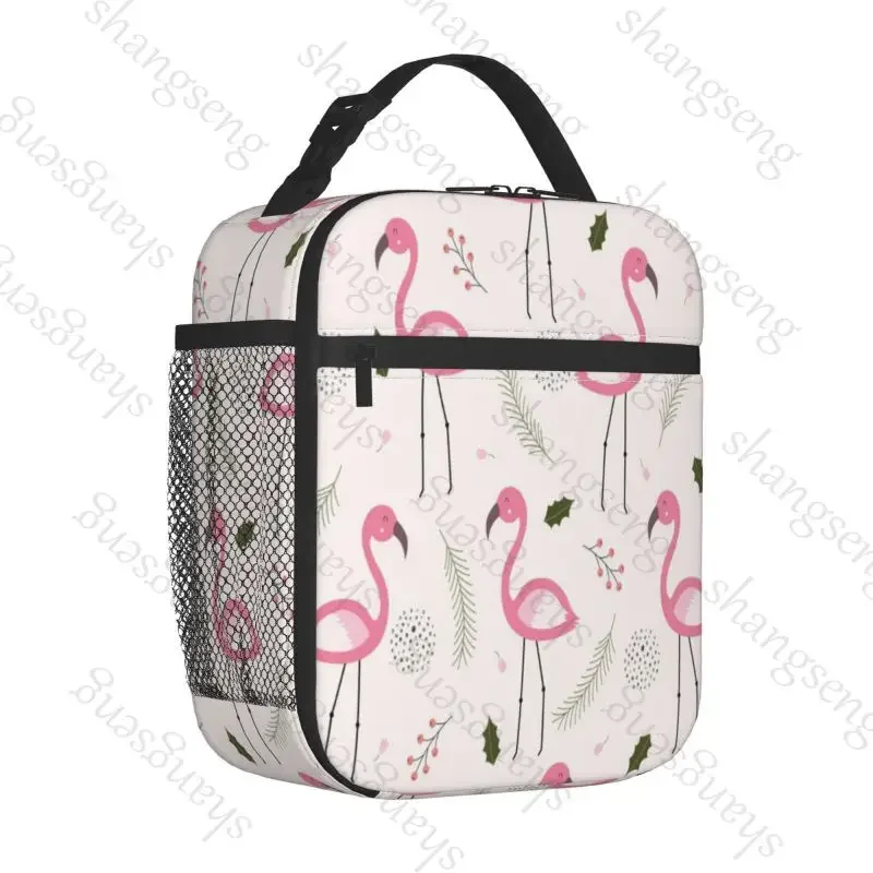 Lunch Bag insulated bag,student thickened waterproof Outdoor Travel Ice Pack, Picnic Bag Flamingo Cartoon animals
