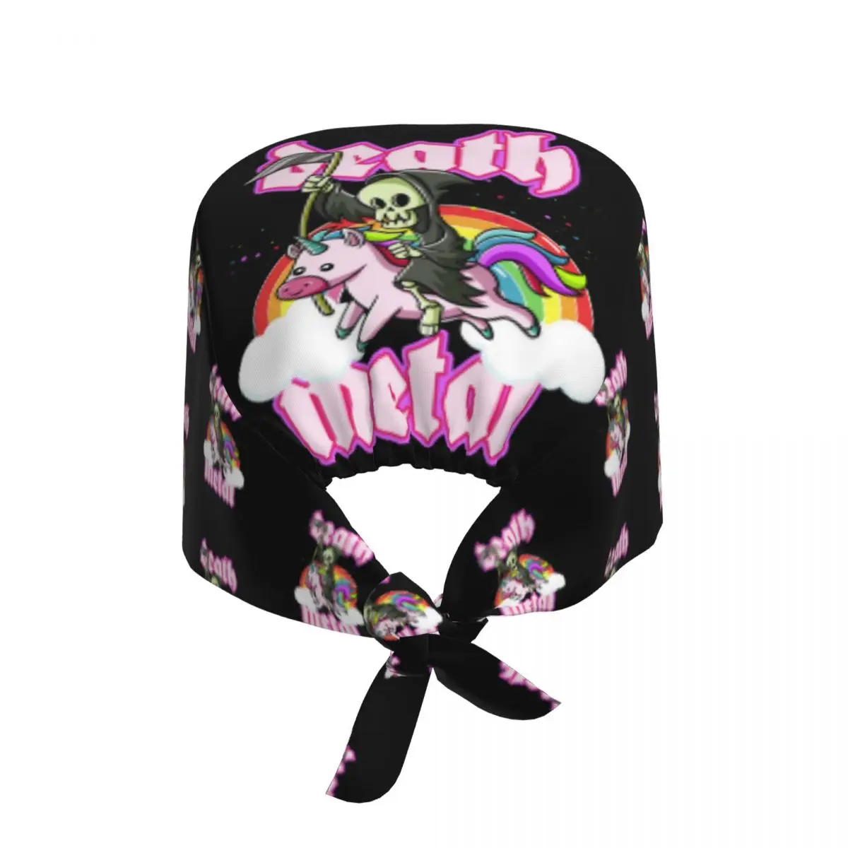 Grim Reaper Rides Unicorn Deaths Metals Rocker Scrubs Cap Surgical Hats Rock Music Operating Room Cap Nursing Cap Lab Works Hat