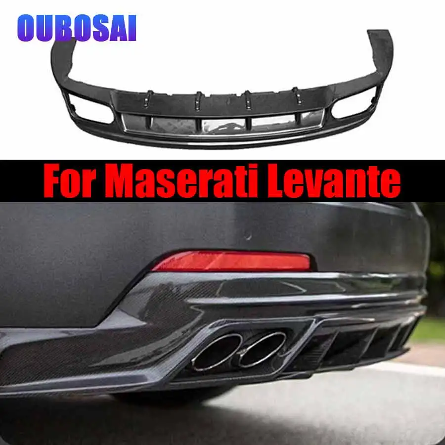 For Maserati Levante Carbon Fiber Back lip Rear Lip Diffuser Back Bumper Diffuser Spoiler Separator Back lip Car Body Kit