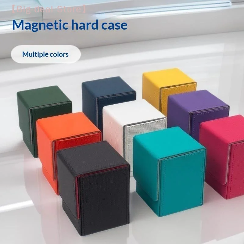 【M】PU Leather Trading Card Deck Box Magnetic Storage Holder, Fits 100+ Sleeved Cards TCG CCG Organizer Blue