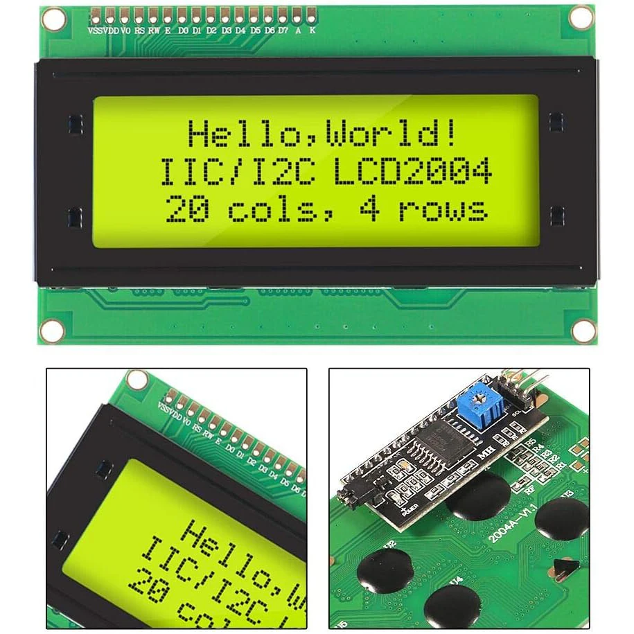 LCD2004+I2C LCD2004 20x4 2004A Kék szín Zsozsó Hamis színben tüntet fel Jellem LCD monitor IIC soros felület Adapter Modul számára arduino