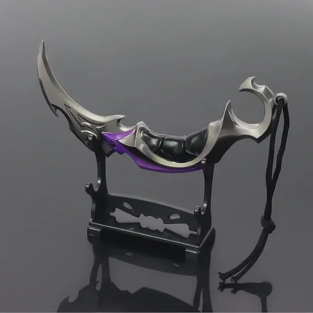 Valorant broń Melee Reaver nóż Karambit 15cm metalowa gra peryferyjna katana miecz samurajski nieobcięte ostrze ozdoby zabawki prezentowe chłopcy