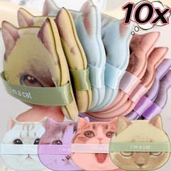 10PC Cute Cat Super Soft Cosmetics Puffs Set Dual-use Makeup Sponge Make Up for Women Powder Puff Korean Beauty Tools Accesories