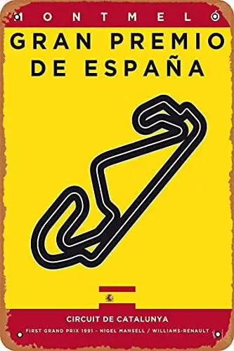 My F1 Catalunya Race Track Minimal Poster Poster Metal Tin Sign 8