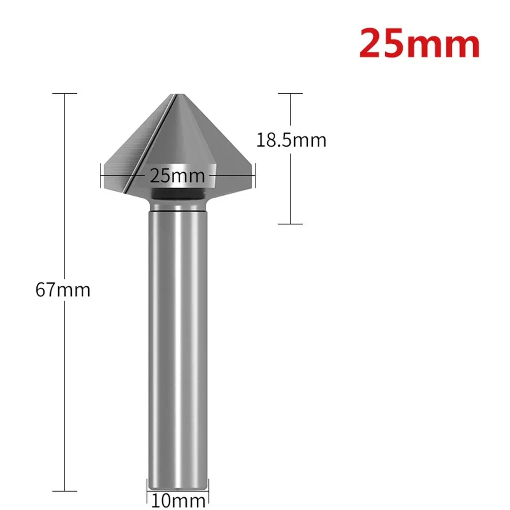 

HSS Countersink Chamfering Tool Drill Bits Chamfer 3 Flute 90 Degree Silver Color Cutter Head 4 550mm Suitable for Chamfering