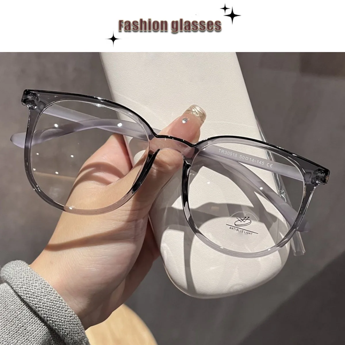 

FYTOO Trendy Cat - Eye Fashion Glasses: Chic Translucent Styles for Daily & Stylish Looks 30918