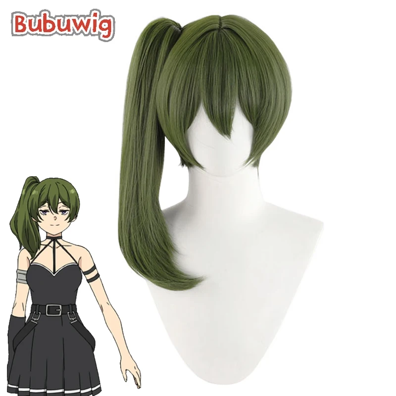 

Bubuwig Synthetic Hair Übel Cosplay Wigs Frieren: Beyond Journey's End Ubel 50cm Long Dark Green Ponytail Cos Wig Heat Resistant