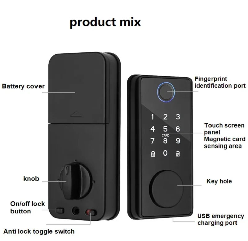 Imagem -06 - Tuya Smart Door Lock Ttlock Deadbolt App Digital Impressão Digital Senha Cartão ic Nfc Teclado de Entrada sem Chave Fechaduras Eletrônicas