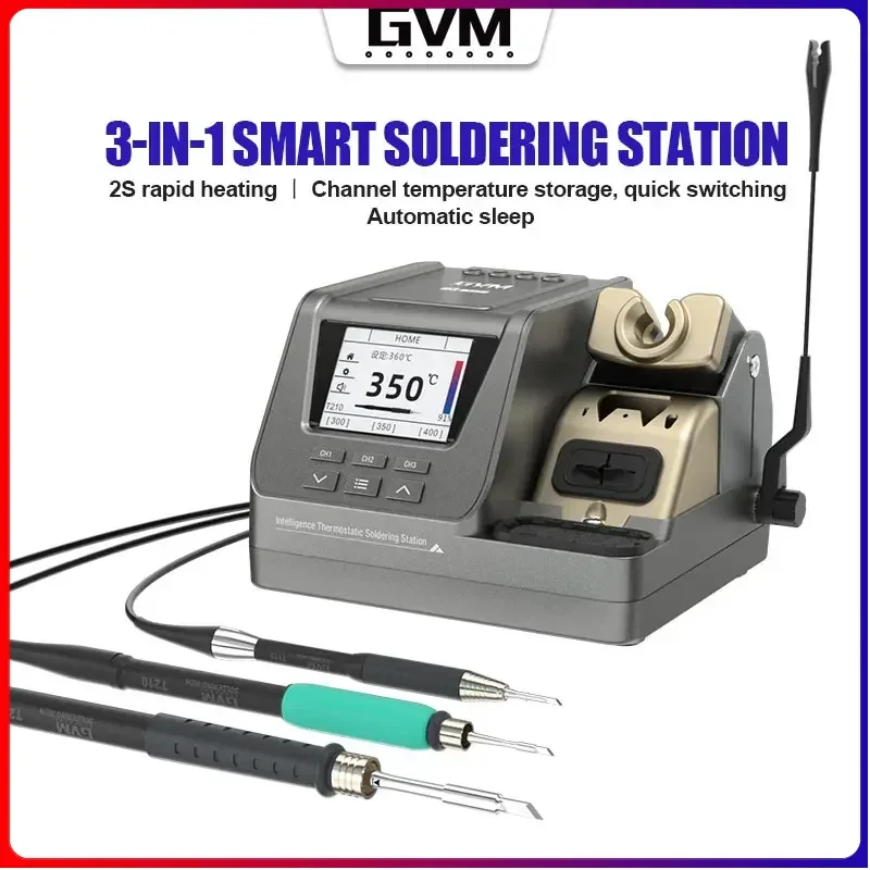 GVM H3 3 in1 Smart Soldering Station Compatible Soldering Iron Tip 210/245/115 Handle Control Temperature Welding Rework Station