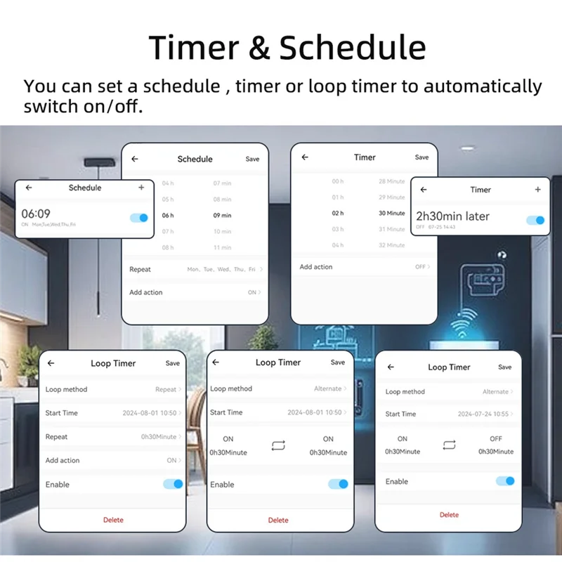 Ewelink مفتاح درجة الحرارة الذكي WIFI 20A مع مستشعر درجة الحرارة مراقبة درجة الحرارة في الوقت الحقيقي لغرفة خزان الأسماك