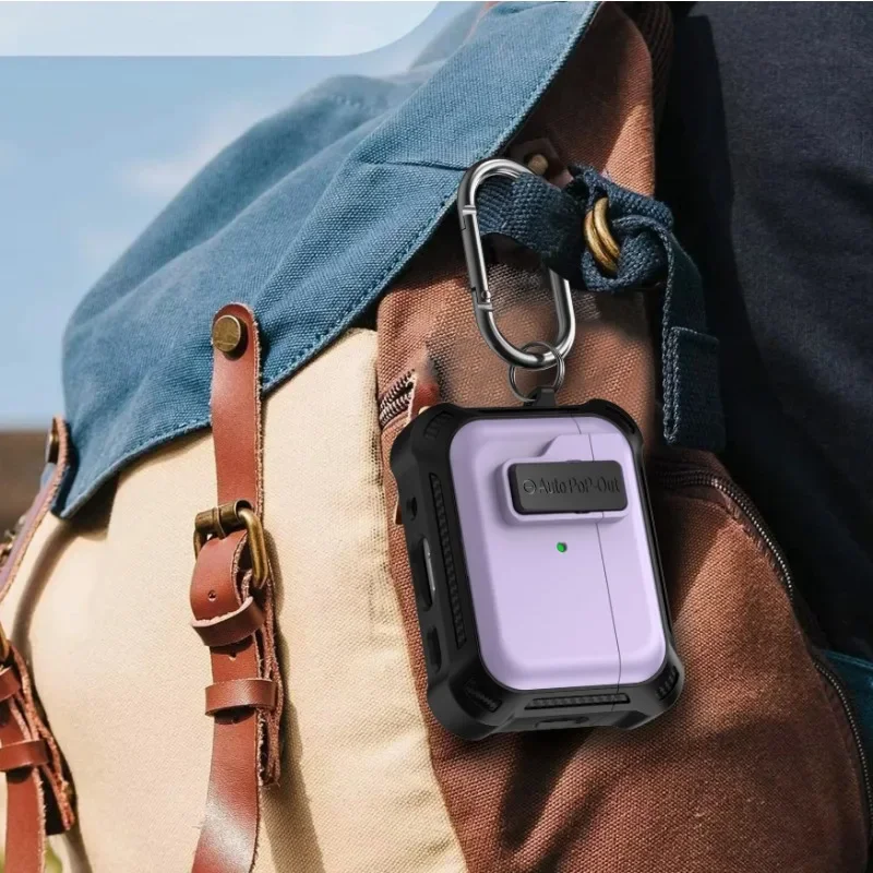 حافظة مفتاح مقاومة للصدمات لهاتف أبل لأجهزة Airpods 3 غطاء حماية لأجهزة AirPods 1 2 Pro 2 2021 مع سلسلة مفاتيح