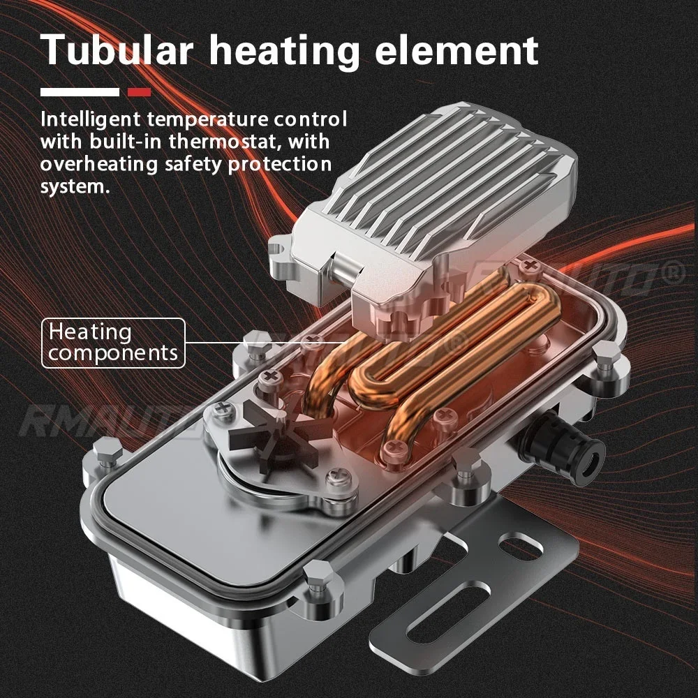 220 В 3000 Вт автомобильный обогреватель двигателя, резервуар для воды, антифриз, предунагреватель, интеллектуальный контроль температуры, удлиненный срок службы для 1,8-2,5 л автофургона