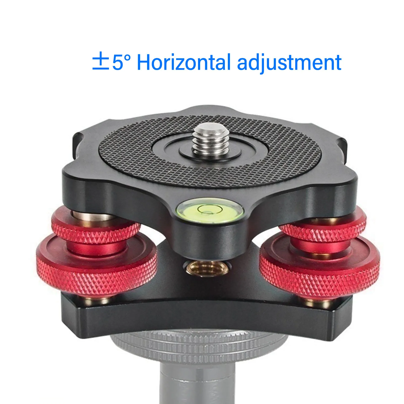 Tripod Head Leveling Base Camera Leveler Aluminum Alloy 3/8 Inch Thread Precise 3 Bubble Level Triple Wheel Leveler for Macro Pa