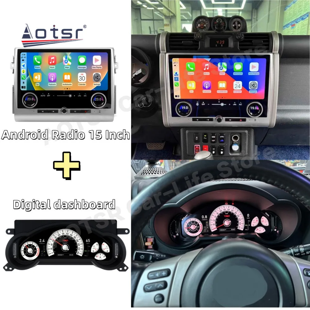 For Toyota FJ Cruiser 2008~2023 Carplay Car Radio Digital Performance Display Dashboard LCD Speed Table Car Virtual Information