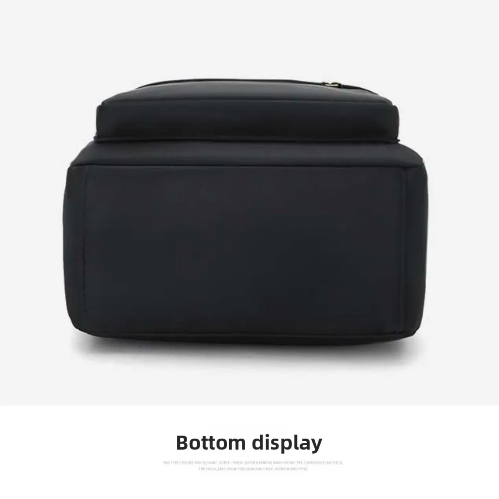 حقيبة ظهر مدرسية محمولة من النايلون بسعة كبيرة بلون سادة حقيبة كتف كاجوال متعددة الوظائف للنساء