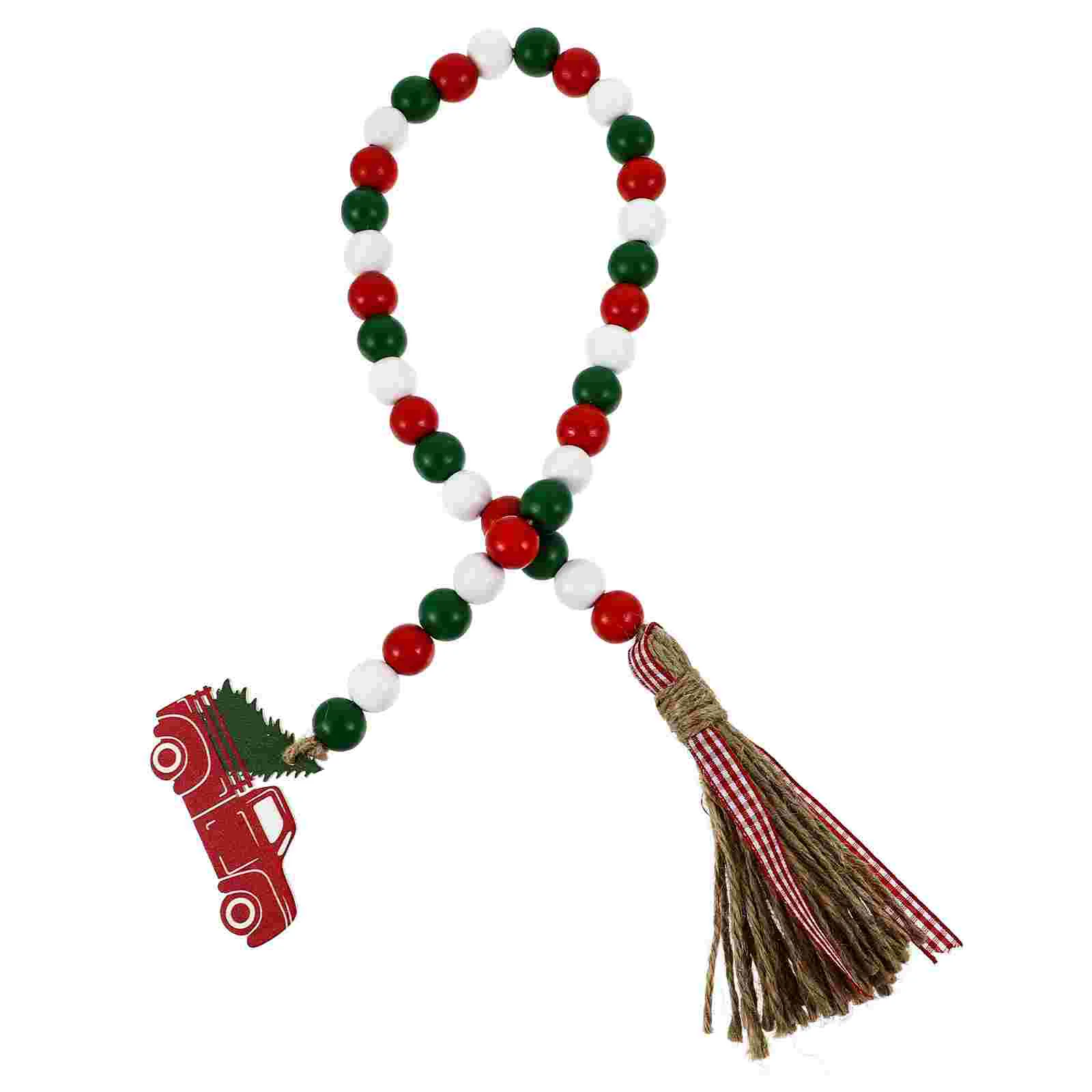 

Christmas Beads Bedroom Wall Decor Hanging Pendant Ornament Xmas Gift Party Supply Wooden Tassel Car