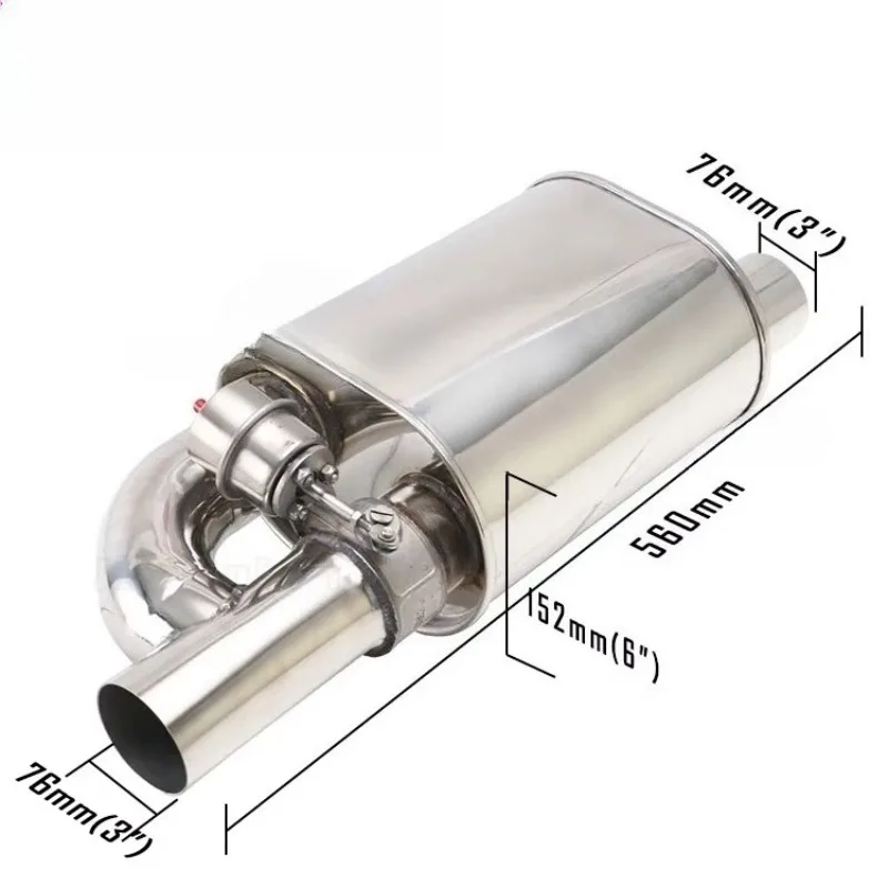 JZZ 3'' Inch Stainless Steel Valve Muffler Valvetronic Exhaust Muffler With Vaccum Exhaust Cutout Remote Control Set