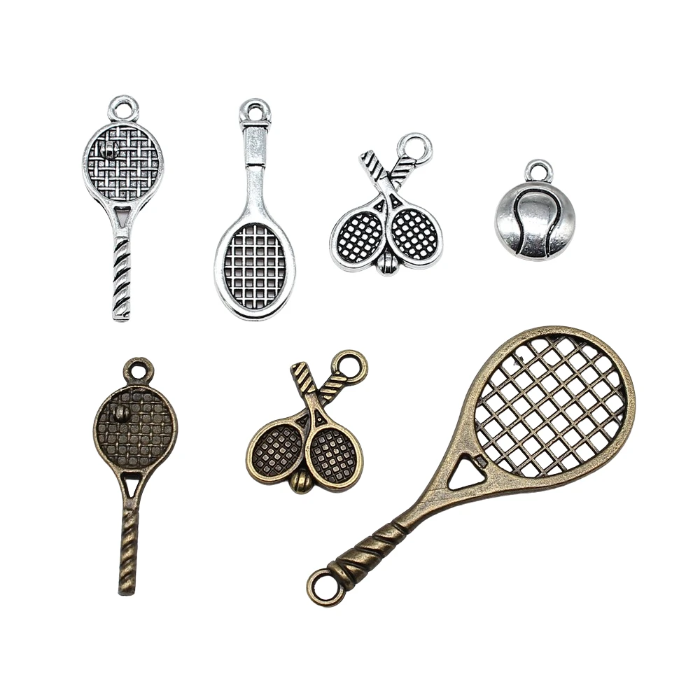 20pcs Sport CharmsTennis Charms Tennis Racket Charms For Jewelry Making Pendants DIY Crafts Making Findings Handmade Jewelry