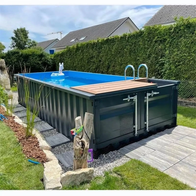 Fabriekszwembadcontainer Prefab 20ft 40ft verzendcontainer zwembaden voor buiten bovengronds zwembad