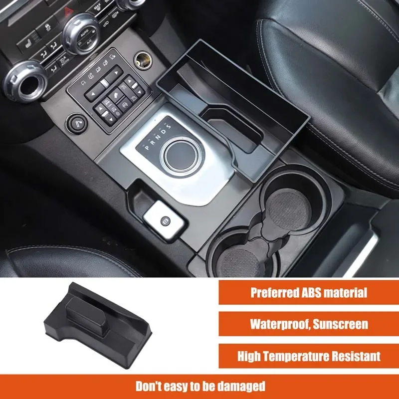 1Pcs ABS Black For Land Rover Discovery 4 LR4 2013-2016 Car Central Control Storage Box Mobile Pallet Interior Accessories LHD
