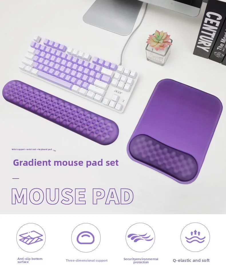 Ins-Style Handgelenkauflage Mauspad-Set Tastaturunterlage Ergonomische Schreibtischunterlage für Büro und Gaming in 6 Farbverläufen – Detail 1