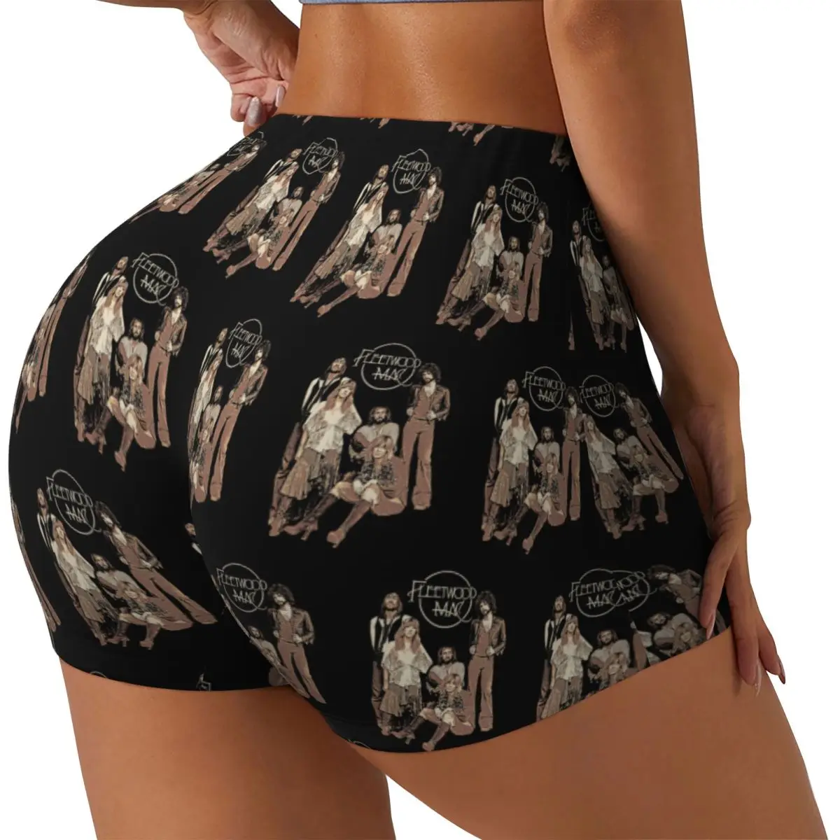 

Винтажные шорты Fleetwood Mac на заказ для женщин, шорты для бега в тренажерном зале, спортивные шорты для волейбола, байкера, йоги