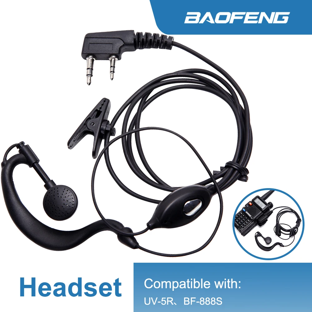 Baofeng Original 3.5mm K-Plug Wired Walkie Talkie Headset Headphone Tube Earpiece for Two Way Ham Radio UV-5R BF-888S Earwea