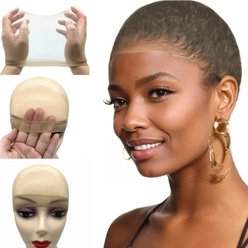 2 unids/bolsa gorro de peluca transparente HD gorros de media elásticos ultrafinos invisibles y transparentes para frente de encaje
