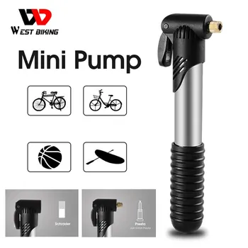 WEST BIKING Portable Mini Bicycle Pump Cycling Hand Air Pump Ball Tire Inflator Schrader Presta Valve MTB Road Bike Accessories