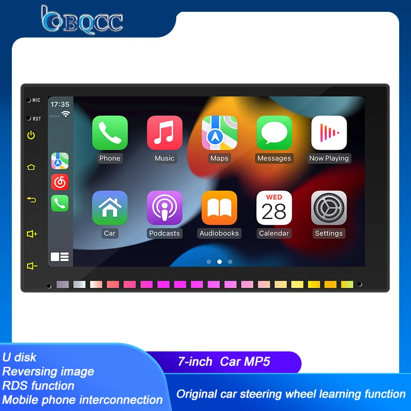 

BQCC 7 inch 2DIN new car MP5 radio multimedia player supports CarPlay Android AUTO mobile phone interconnection reversing image