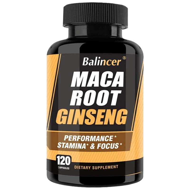 

Maca Root Capsules 10000mg with Ginseng, Energy, Muscle, Mood, Energy, Strength & Men's Health Support, Relieve Fatigue