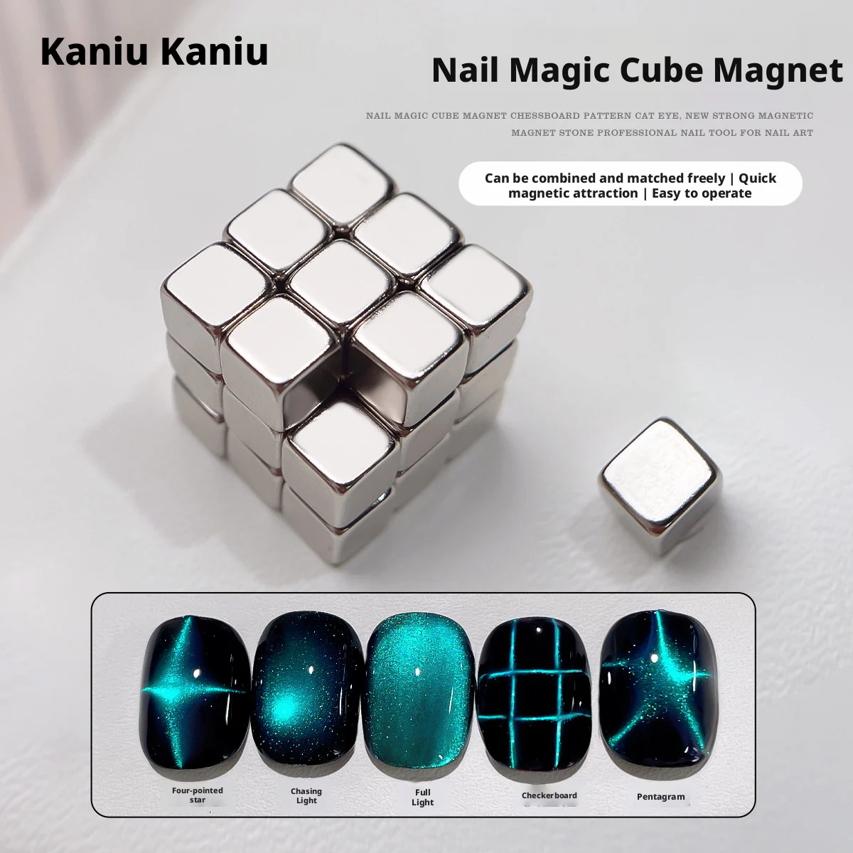 

Kaniu Powerful Magnetic Nail Art Tool for Cat Eye Nail Polish Magnetic Grid Board with Strong Suction for Cat Eye Nail Art