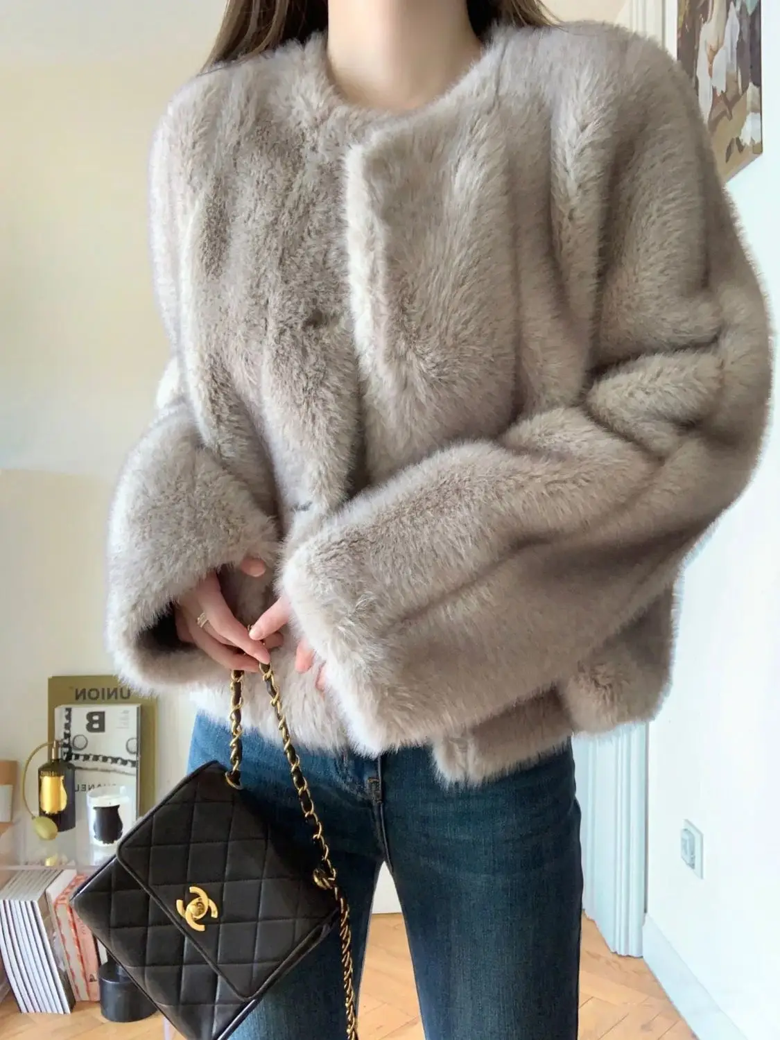 Manteaux d'automne en fausse fourrure de vison pour femmes, bouffantes lourdes, décontractés, chauds, streetwear, rembourré, polaire épaisse, confortables, manches longues