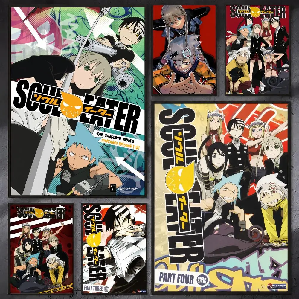 S-Soul E-Eater Anime Japan Poster Waterproof Sticky Wall Art Print For Bedroom Living Room Hallway Bar Home Decor