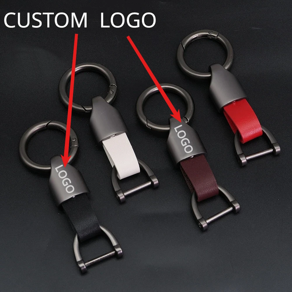 

Customized Logo Vintage Leather Metal Keychain Laser Engrave Retro Keyring for Men and Women Personalize Pu Key Chain Ring Gift
