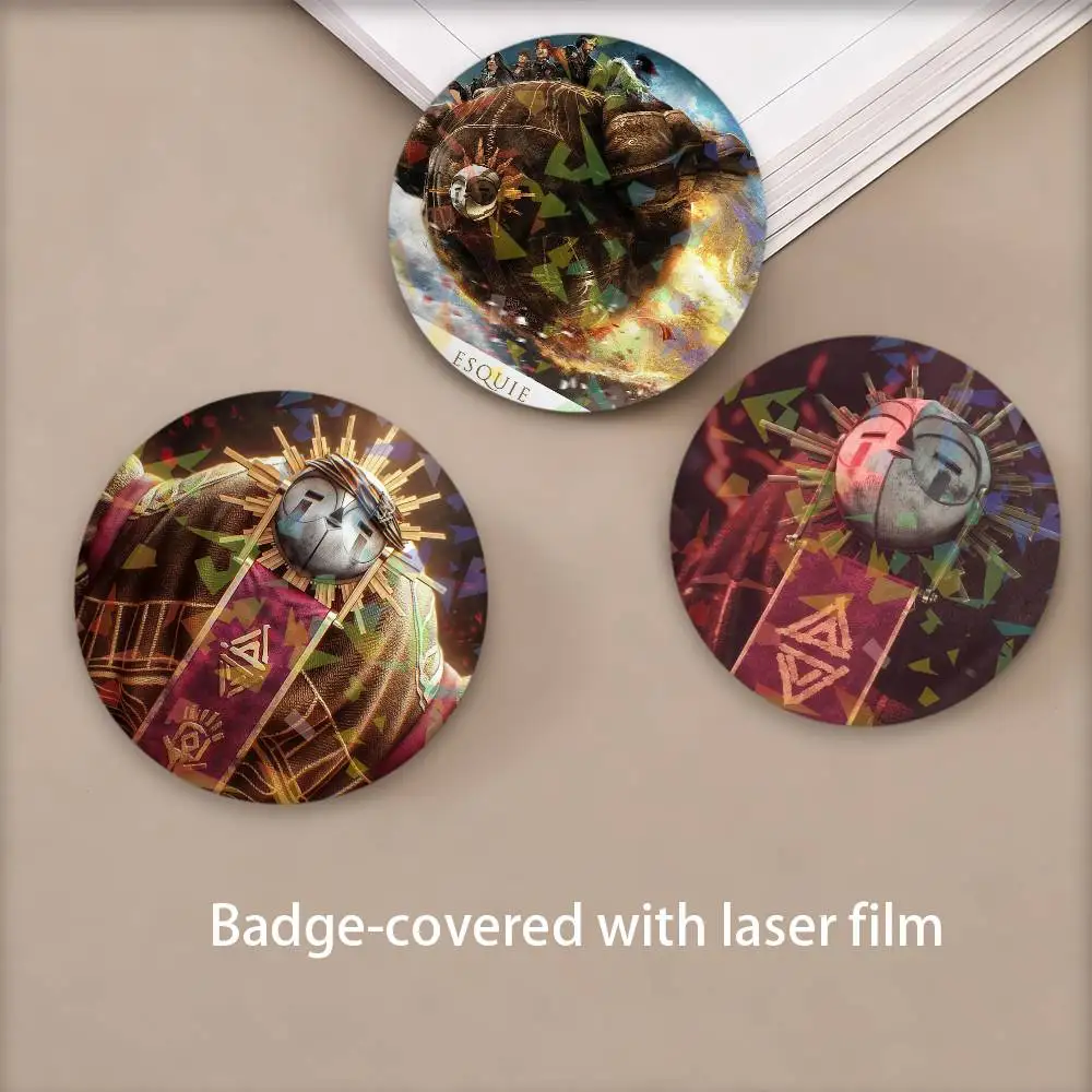 Esquie Game Clair Obscur Expedition 33 Badges Round Laser Badge Brooch Backpack Accessories