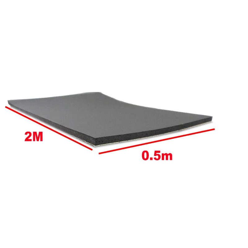 0.5x2m 3mm/6mm/10mm Car Sound Proofing Deadening Truck Self-adhesive Anti-noise Sound Insulation Cotton Thermal Closed Cell Foam