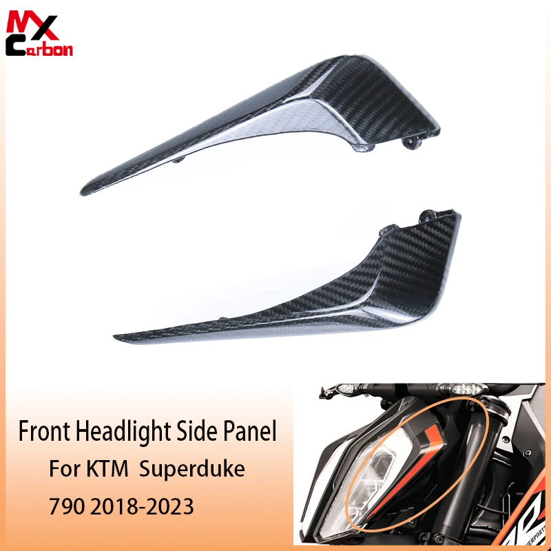 

For KTM Superduke 790 2018-2023 Motorcycle Modification Accessories 3K 100% Carbon Fiber Front Headlight Side Panel Cover