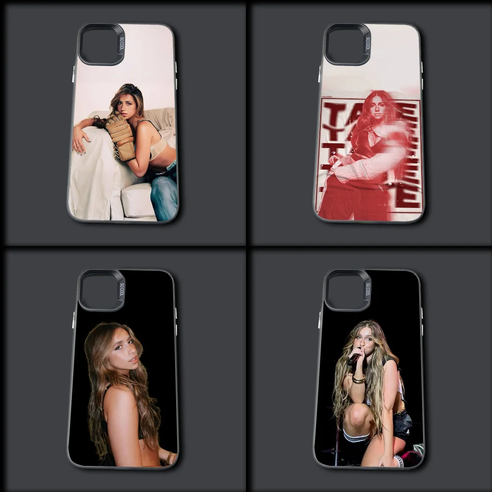 

Singer T-Tate McRae Phone Case For iPhone 16,15,14,13,12,11,Mini,Pro,MAX Gray Drop Matte Shockproof Soft Cover