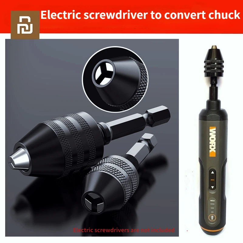 

Youpin Worx WX240 Electric Screwdriver Conversion Chuck Hex Handle Fried Dough Twist Drill Universal Chuck Three Jaw Accessories